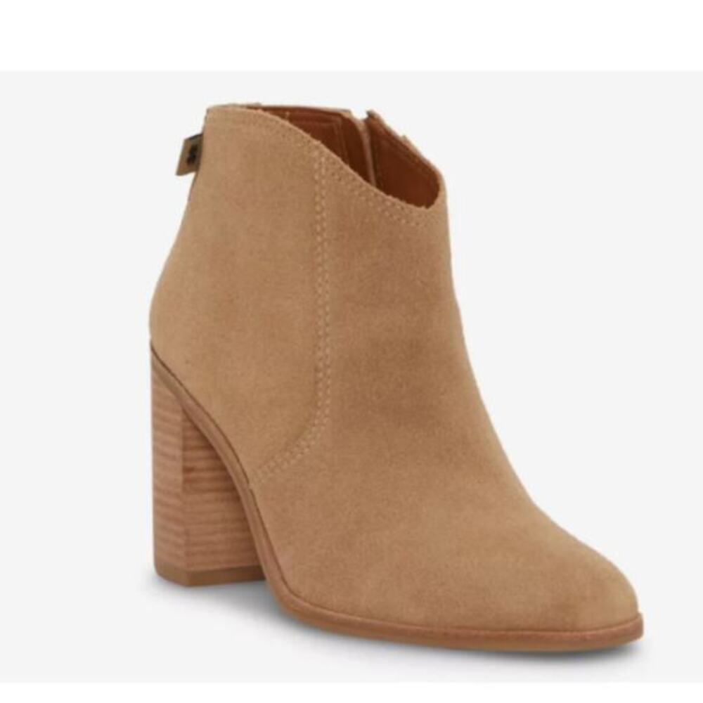 Lucky Brand Women's Pellyon Suede Almond Toe Ankle Boots Ginger‎ Size 6.5 M